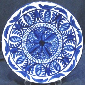 PLATO CERAMICA ENMA AZUL 30CMS 001